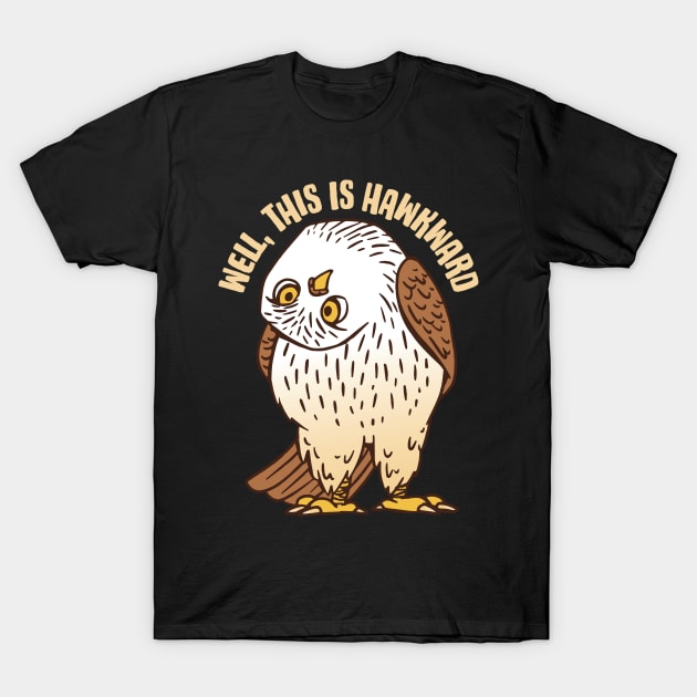 Well, This Is Hawkward - Funny Bird Watching Design T-Shirt by Graphic Duster